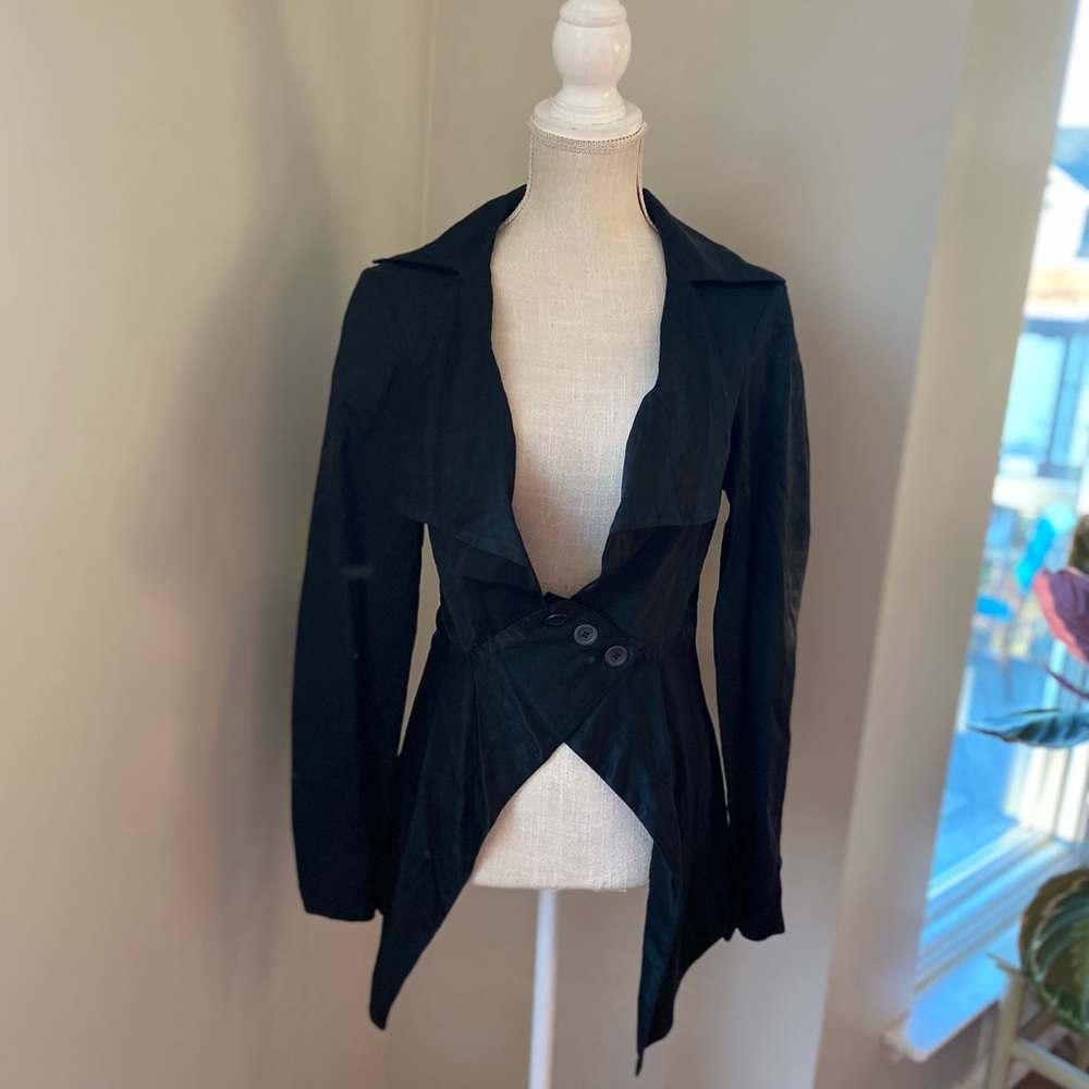 Nelson Y2K Black Satin Unlined Women's Jacket